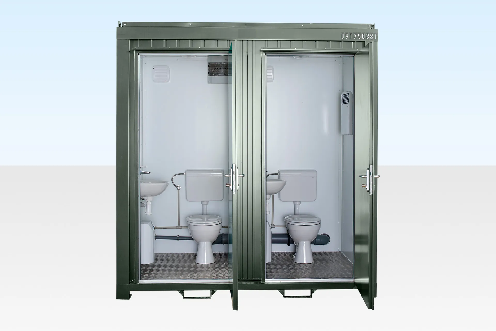 1-1-Double-Mains-Toilet-8Ft-x-5Ft-Bottle-Green-1.png 1+1 Double Mains Toilet 8Ft x 5Ft (Bottle Green) - Image 1