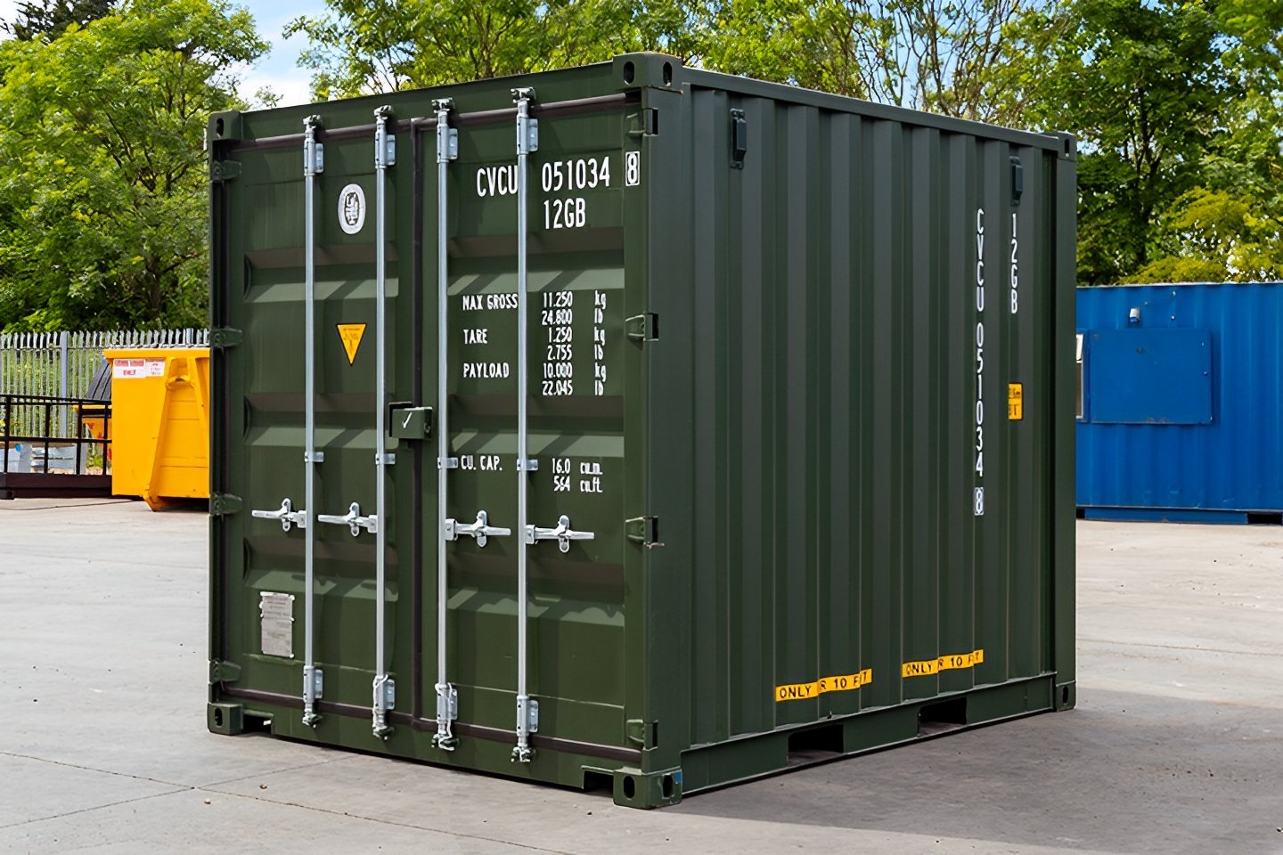 10ft-Shipping-Container-Green3.jpg 10Ft X 8Ft Shipping Container (One Trip) – Green - Image 1