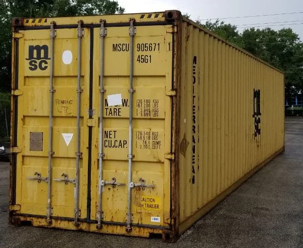 40 Ft Hc Used Shipping Containers High Cube Wind And Watertight, AS Is