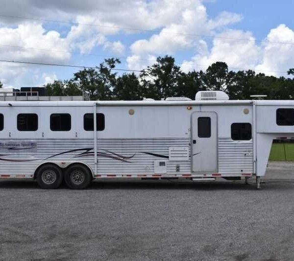 2007 American Spirit 8410GLQ 4 Horse Trailer with 10′ Short Wall