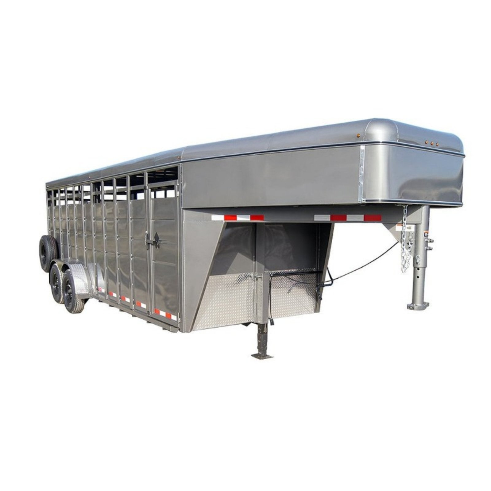 20ft_7k.jpg 20ft Charcoal Gooseneck Livestock Cattle Trailer - Image 1