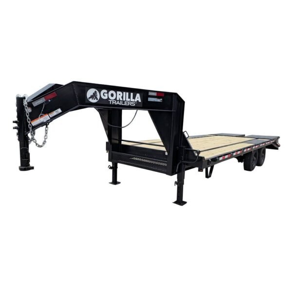 8.5×25 Gooseneck Deckover Dovetail Trailer (2) 10K Axles King Kong Ramps 20K GVWR