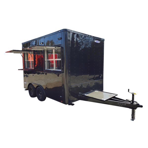 8.5' X 12' Black Concession Trailer Ticket Booth Office