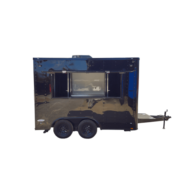 8.5' X 12' Black Marketing and Merch Concession Trailer