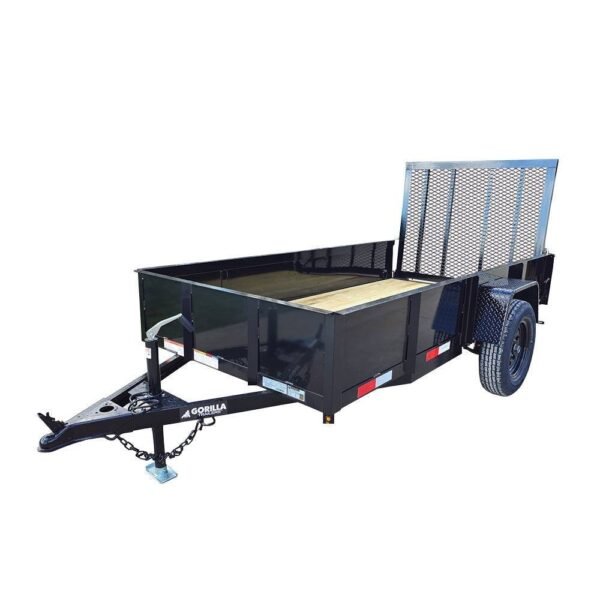 5′ X 10′ Utility Trailer Straight Deck 18″ Sides Tall Gate