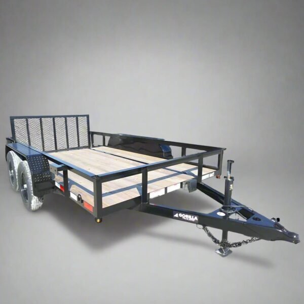 6’4″ x 12 Double Axle Utility Trailer Powder Coated Dovetail (2) 3500lb Axles