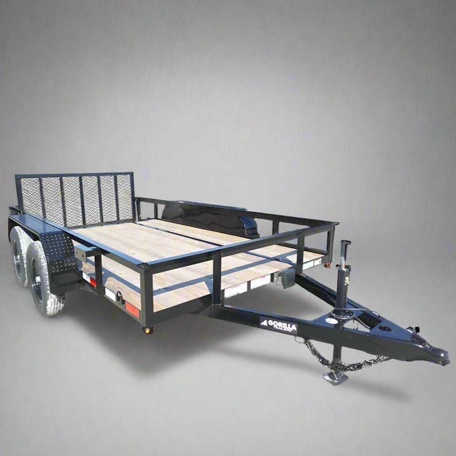 6.4x12_Tandem.jpg 6’4″ x 12 Double Axle Utility Trailer Powder Coated Dovetail (2) 3500lb Axles - Image 1