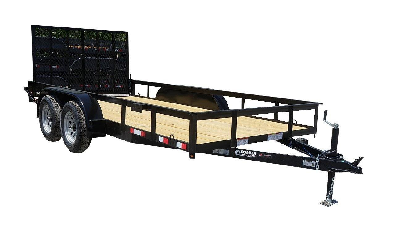 6x14_tandem.jpg Utility Trailer 6.4′ x 14′ Spring Assist A-Frame Tall Gate Double Axle 7K GVWR - Image 1