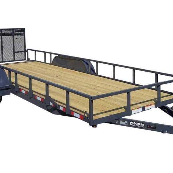 6.4×20 Grey Powder Coated Dovetail Utility Trailer
