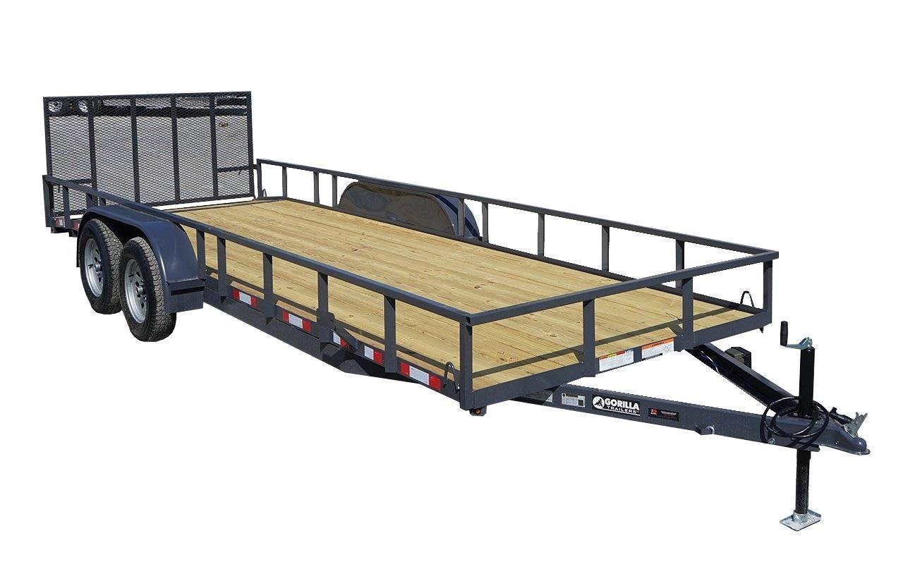 6x20_grey.jpg 6.4×20 Grey Powder Coated Dovetail Utility Trailer - Image 1