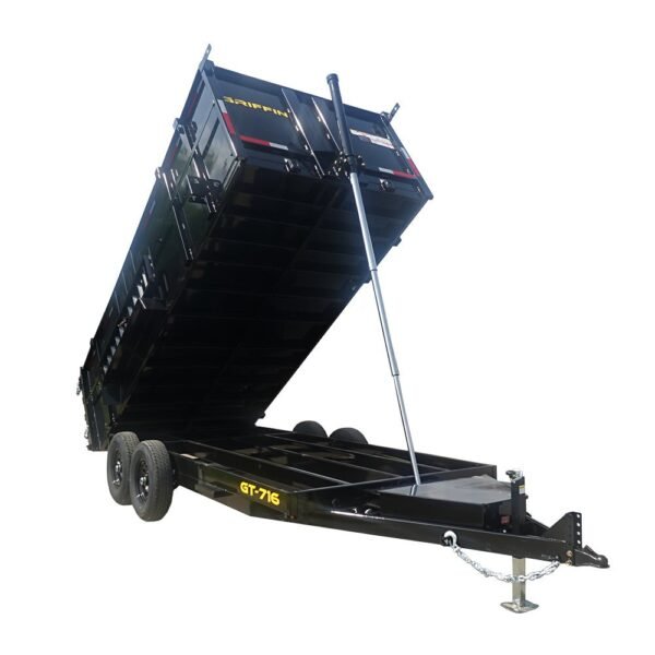 7x16 Telescopic Dump Trailer with 4ft Sides (2) 7K Axles 14k GVWR