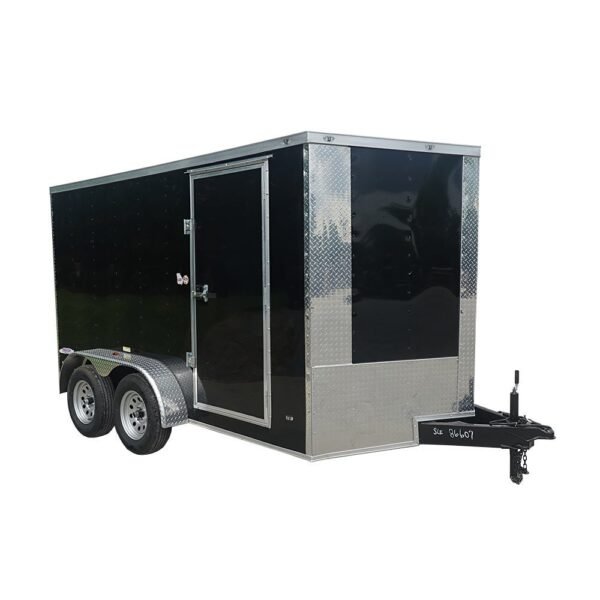 7X12 V-Nose Enclosed Cargo Trailer (2) 3,500LB Axles