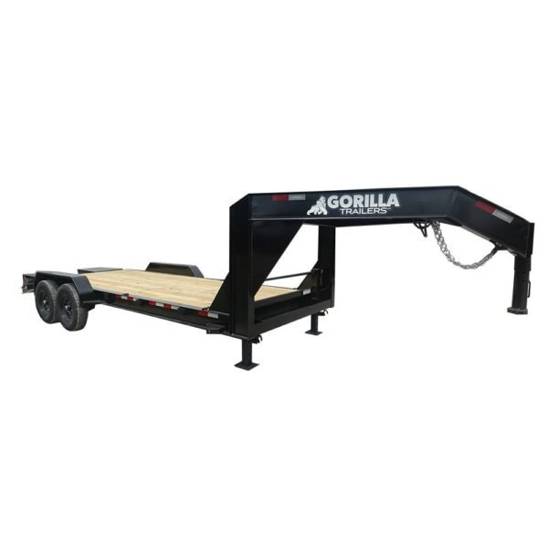 7×20 Gooseneck Equipment Trailer (2) 7K Axles with Brakes & Mini King Kong Ramps 14K GVWR