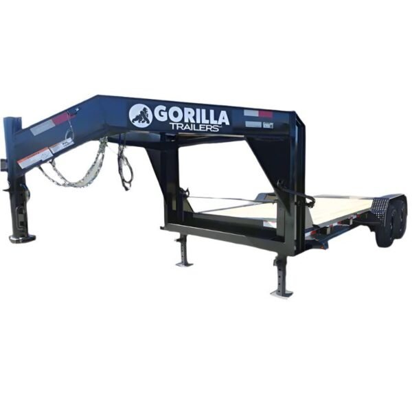 7×18 Gooseneck Equipment Trailer (2) 7K Axles & Mini King Kong Ramps 14k GVWR