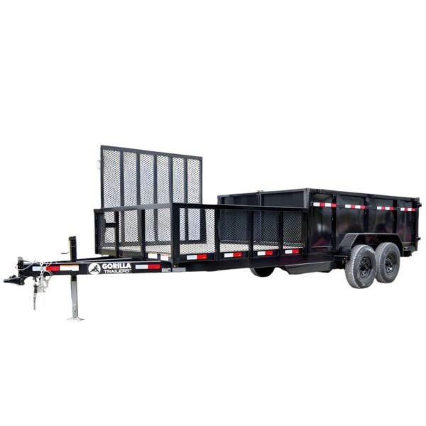 7×20 Hybrid Dump Utility Trailer with 3ft Sides Equipment (2) 7K Axles