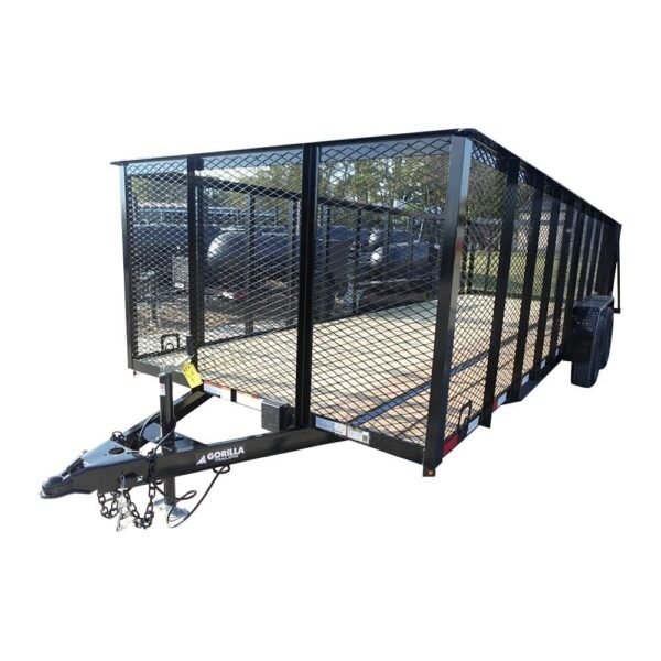 7×20 Straight Deck Utility Trailer 4ft Mesh Sides (2) 3,500lb Axles