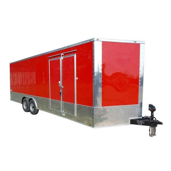8.5×24 V-Nose Enclosed Trailer with Electrical Package (2) 7,000lb Axles