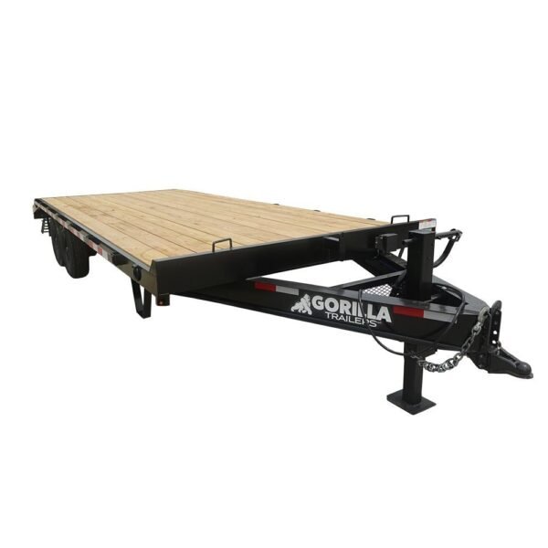 8.5×22 I-Beam Deckover Trailer (2) 7K Axles Stand-Up Ramps 14k GVWR