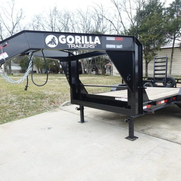 7×14 Gooseneck Equipment Trailer (2) 7K Axles with Stand-Up Ramps 14k Gvwr