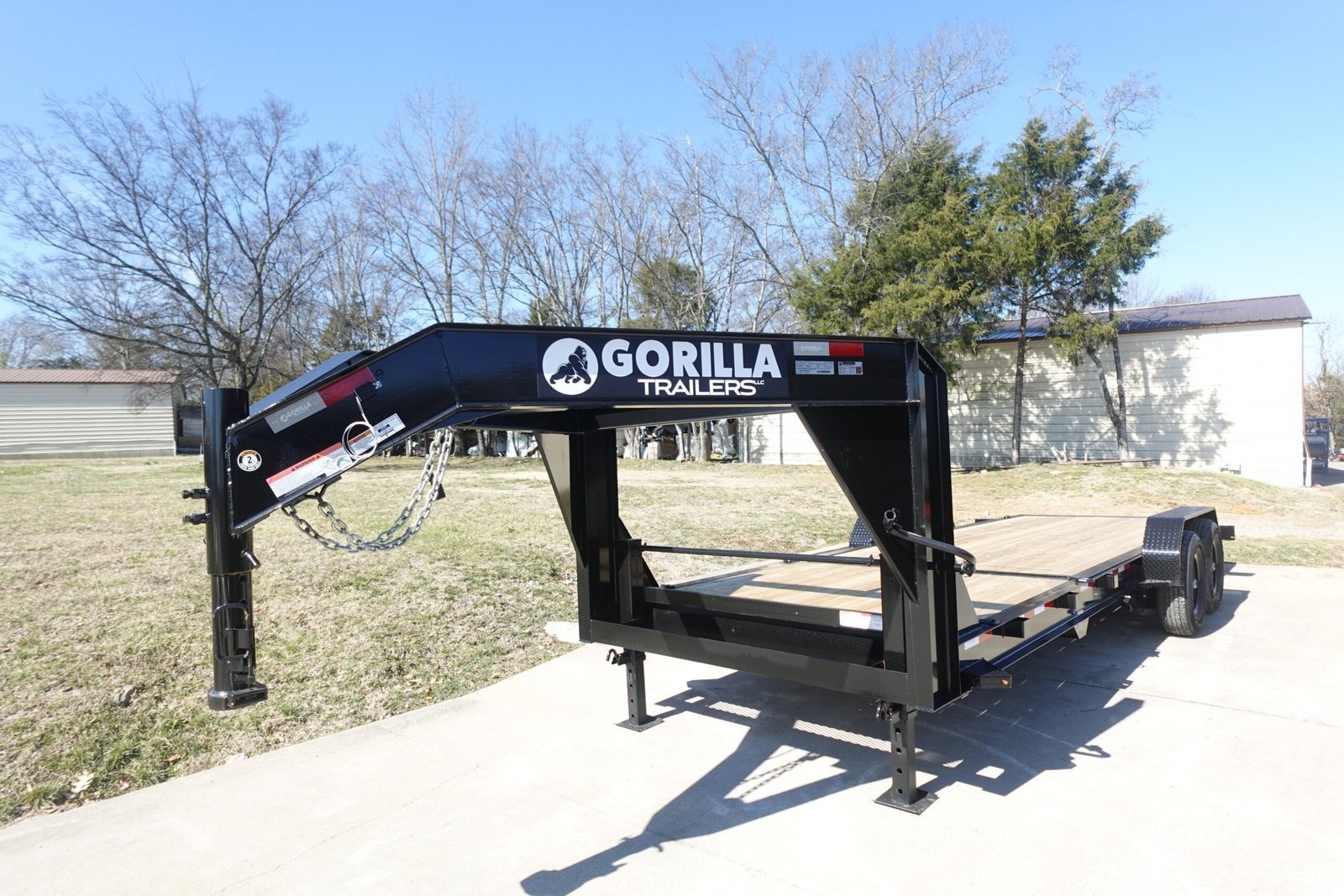 DSC02619-1-scaled-1.jpg 7×22 Gooseneck Tilt Car Hauler Trailer (2) 7K Drop Axles with Brakes - Image 1