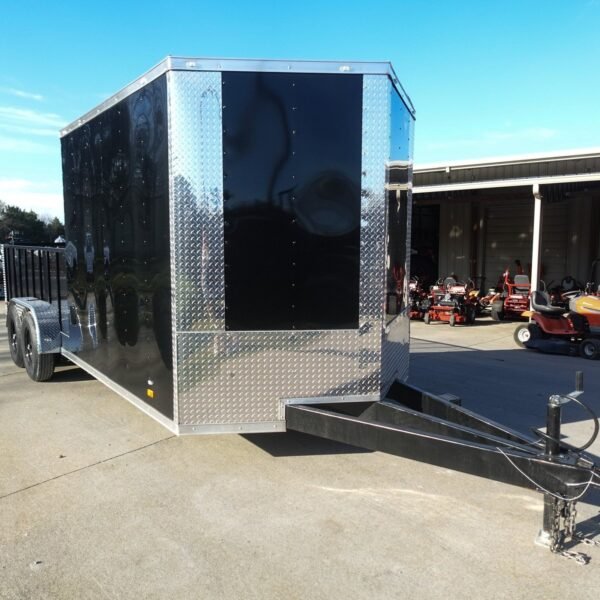 7×20 Black Hybrid Enclosed Trailer ATP Floor (2) 7K Axles