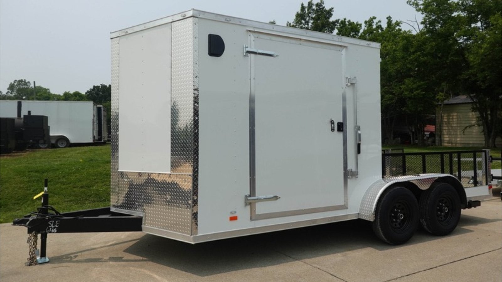 DSC04742-4.jpg 7×16 Tandem White V-Nose Hybrid Enclosed Trailer - Image 1