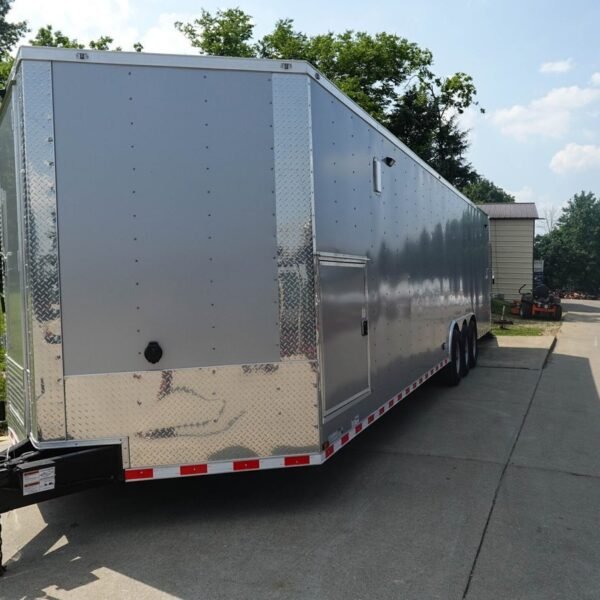 8.5′ x 32′ Silver Enclosed Trailer (3) 7,000LB Axles