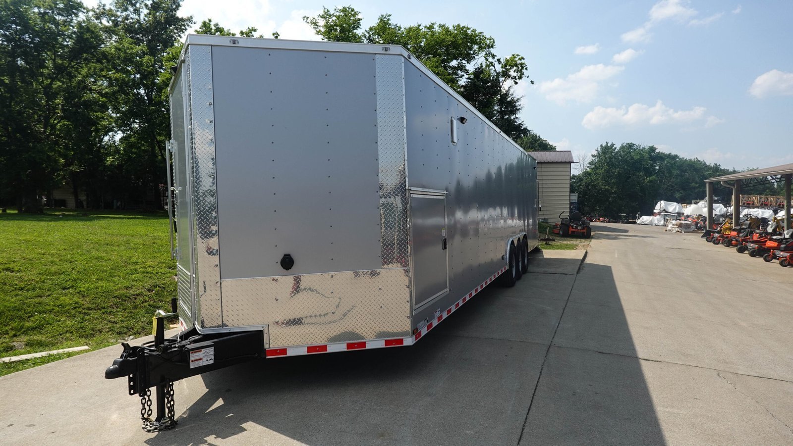 DSC04776-6-scaled-1.jpg 8.5′ x 32′ Silver Enclosed Trailer (3) 7,000LB Axles - Image 1