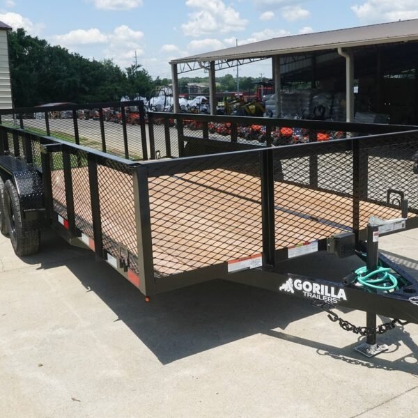 7×16 Dovetail Utility Trailer 2ft Mesh (2) 3500lb Axles