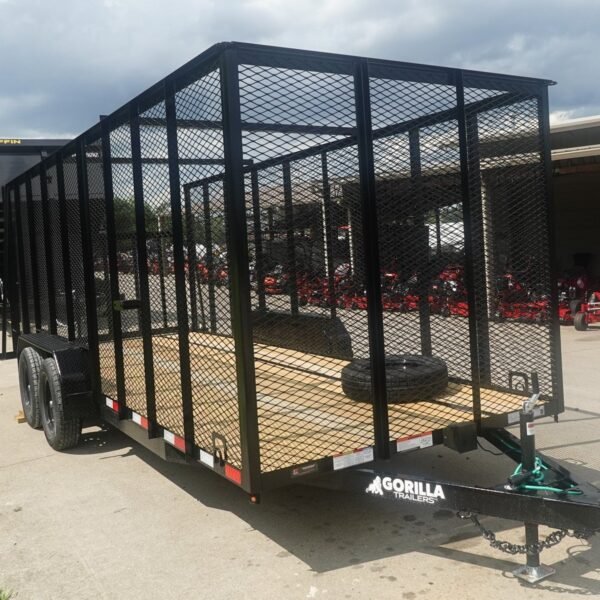 6.4×18 Straight Tail Utility Trailer 6ft Mesh (2) 3500lb Axles
