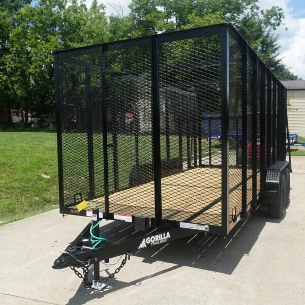 6.4×16 Straight Deck Utility Trailer 6ft Mesh Sides (2) 3,500lb Axles
