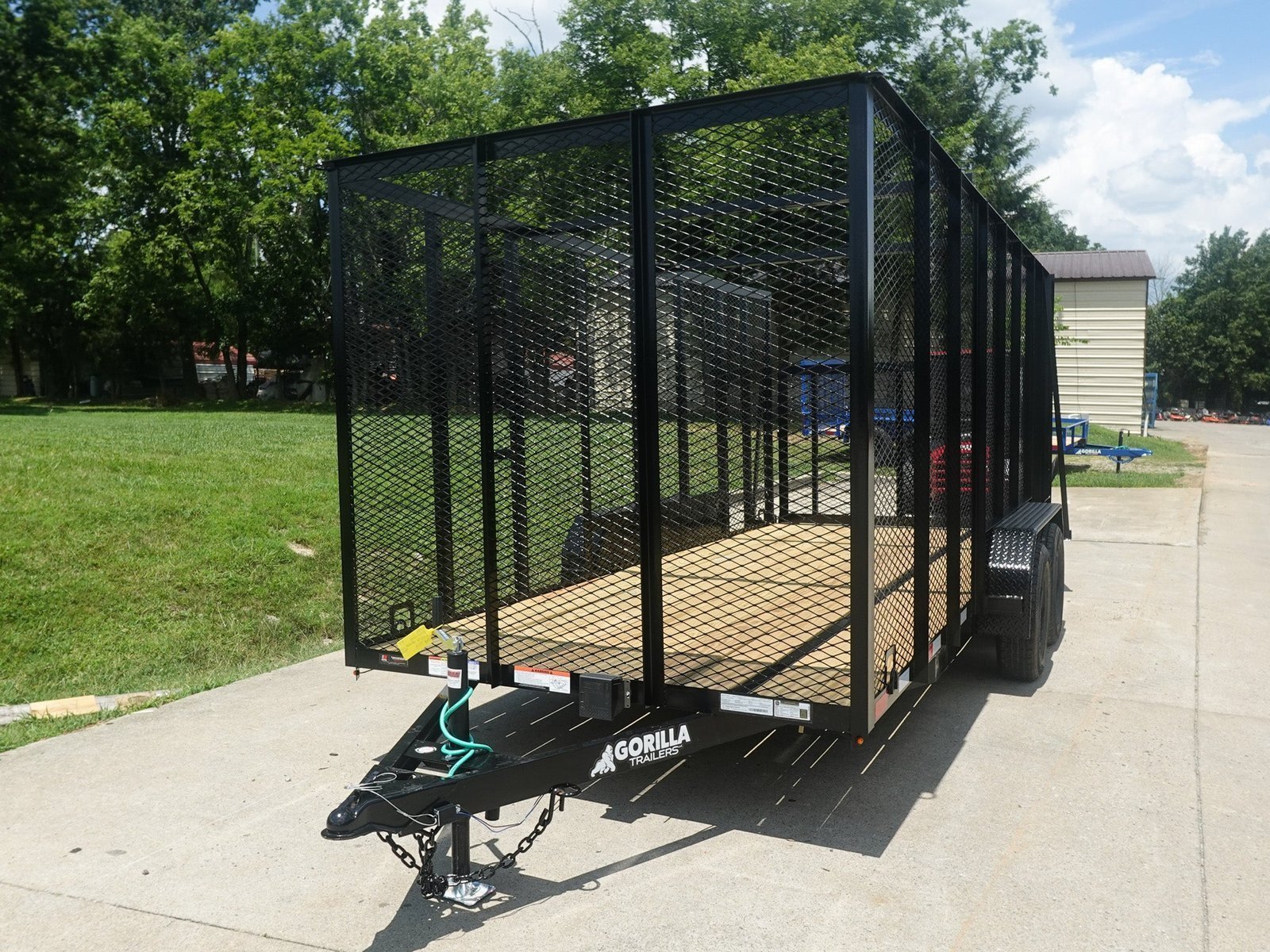 DSC05851_fd09d773-f6c5-4b5e-962c-940ec8728c1a.jpg 6.4×16 Straight Deck Utility Trailer 6ft Mesh Sides (2) 3,500lb Axles - Image 1