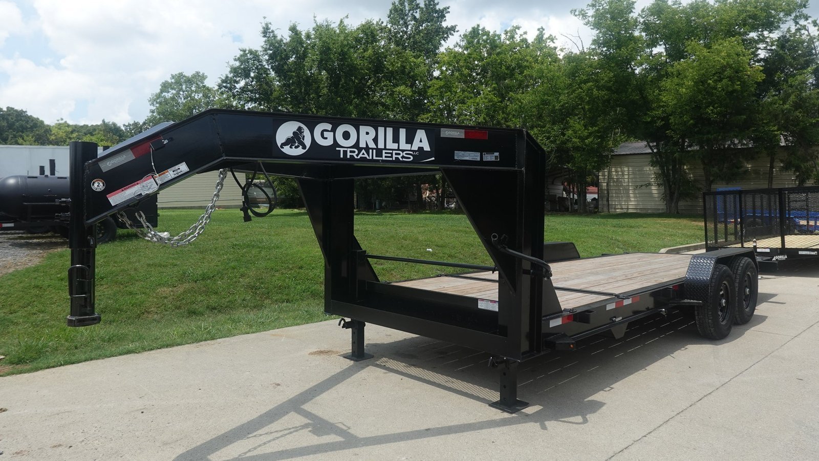 DSC05895-1.jpg 7×20 Gooseneck Tilt Car Hauler Trailer (2) 7K Drop Axles with Brakes 14K GVWR - Image 1