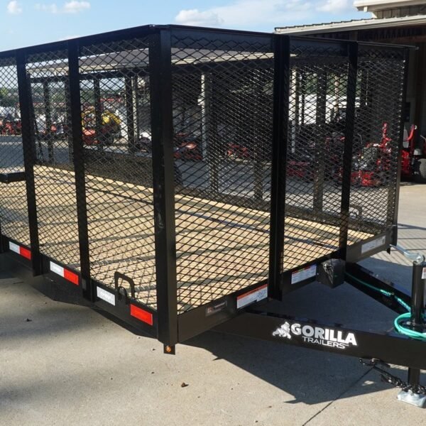 6.4×18 Straight Deck Utility Trailer 4ft Mesh (2) 3500lb Axles