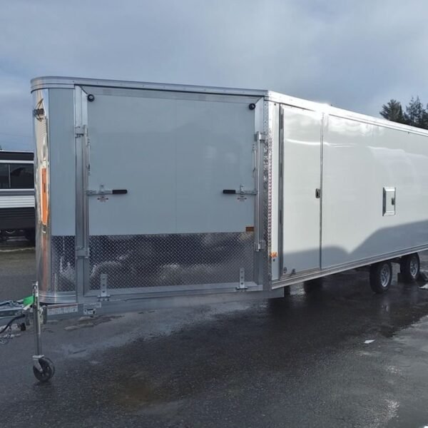 2024 Mission Trailers 101×24 Aluminum 4/5-Place Drive In/Out Deckover w/Galvanized Pkg, Canopy