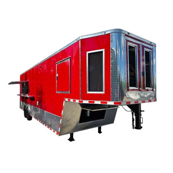 8.5 X 34 Gooseneck Concession Trailer Victory Red Food Event Catering