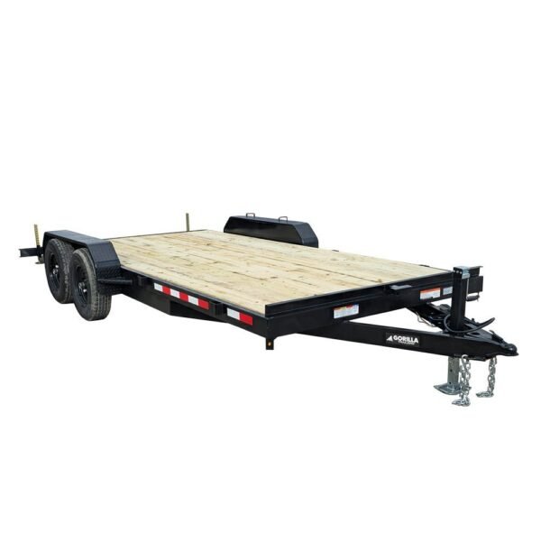 7′ X 18′ Wood Deck Car Hauler WIth Removable Fender 5,200 lb Axles