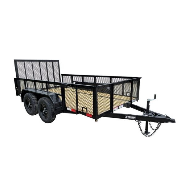 6.4×12 Straight Deck Utility Trailer with 2ft Mesh Sides (2) 3,500lb Axles
