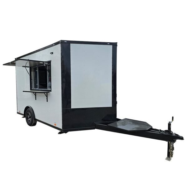8.5' X 12' White Concession Trailer Drink and Beverage Catering