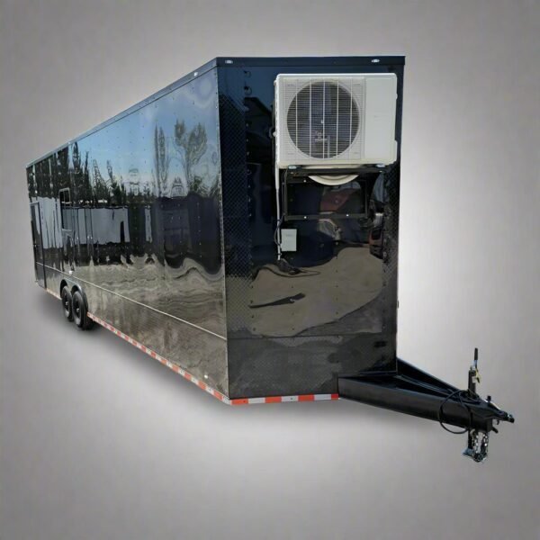 8.5′ X 30′ Custom Enclosed Trailer Black W/BO Electric & A/C