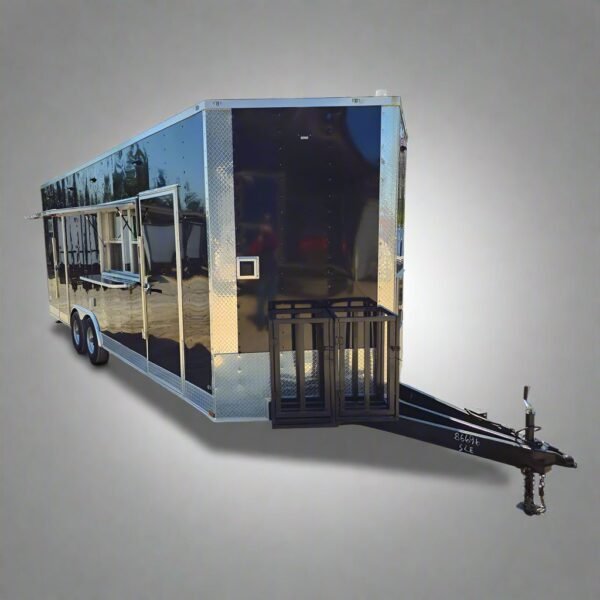 8.5 x 24 Black Concession Trailer Food Event Catering