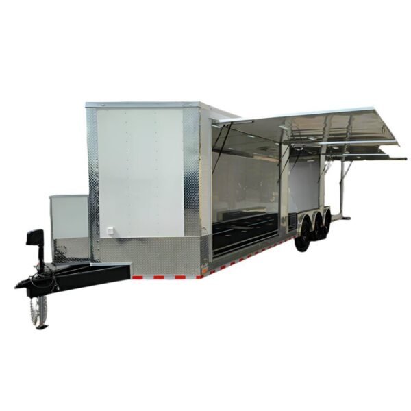 8.5′ X 32′ Enclosed Trailer White Custom Car Hauler