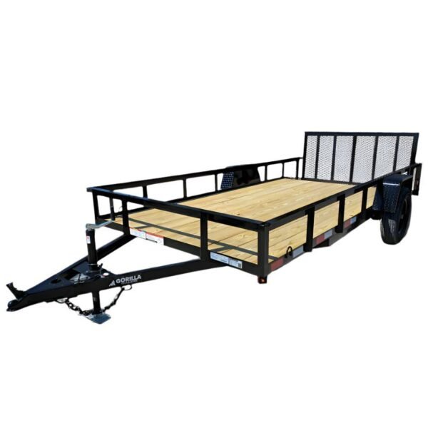6’4″ x 14 Utility Trailer Dovetail With Gate Powder Coated 3,500lb Axle