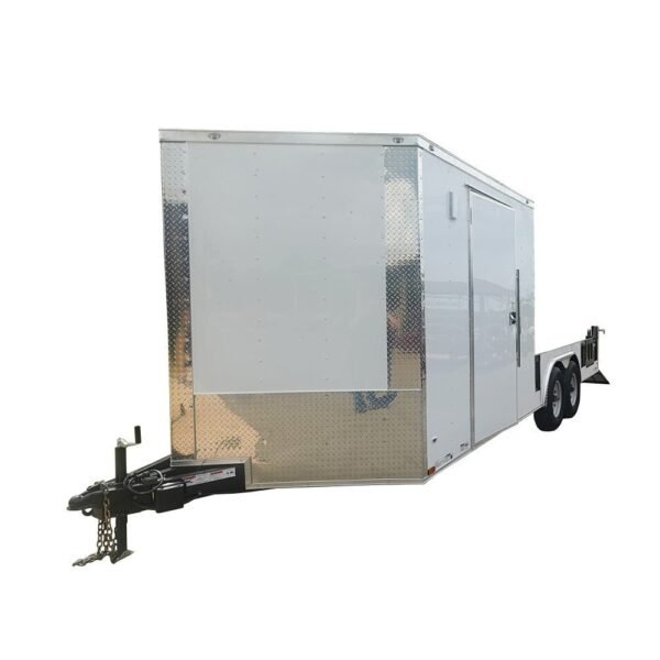 8.5′ x 20′ White V-Nose Hybrid Enclosed Trailer