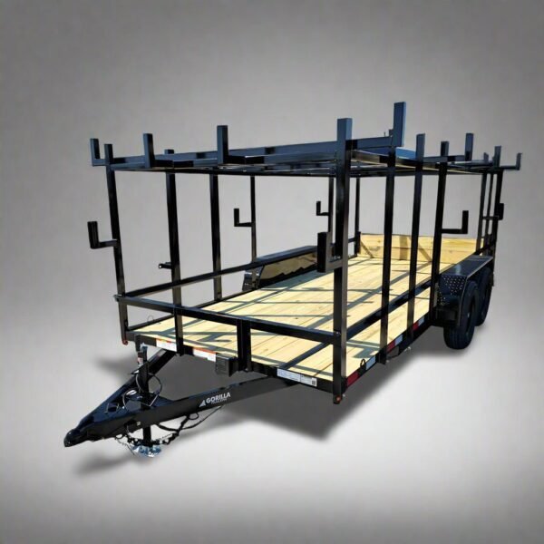 6.4×16 Straight Deck Tandem Utility Trailer 4.5ft Ladder Racks