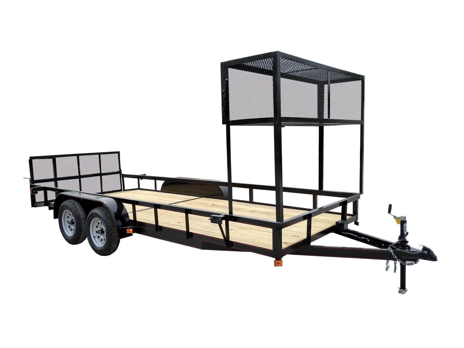 base_image_4_5-scaled-1.jpg Utility Trailer 6.4′ X 18′ Tandem Dovetail With Cage - Image 1