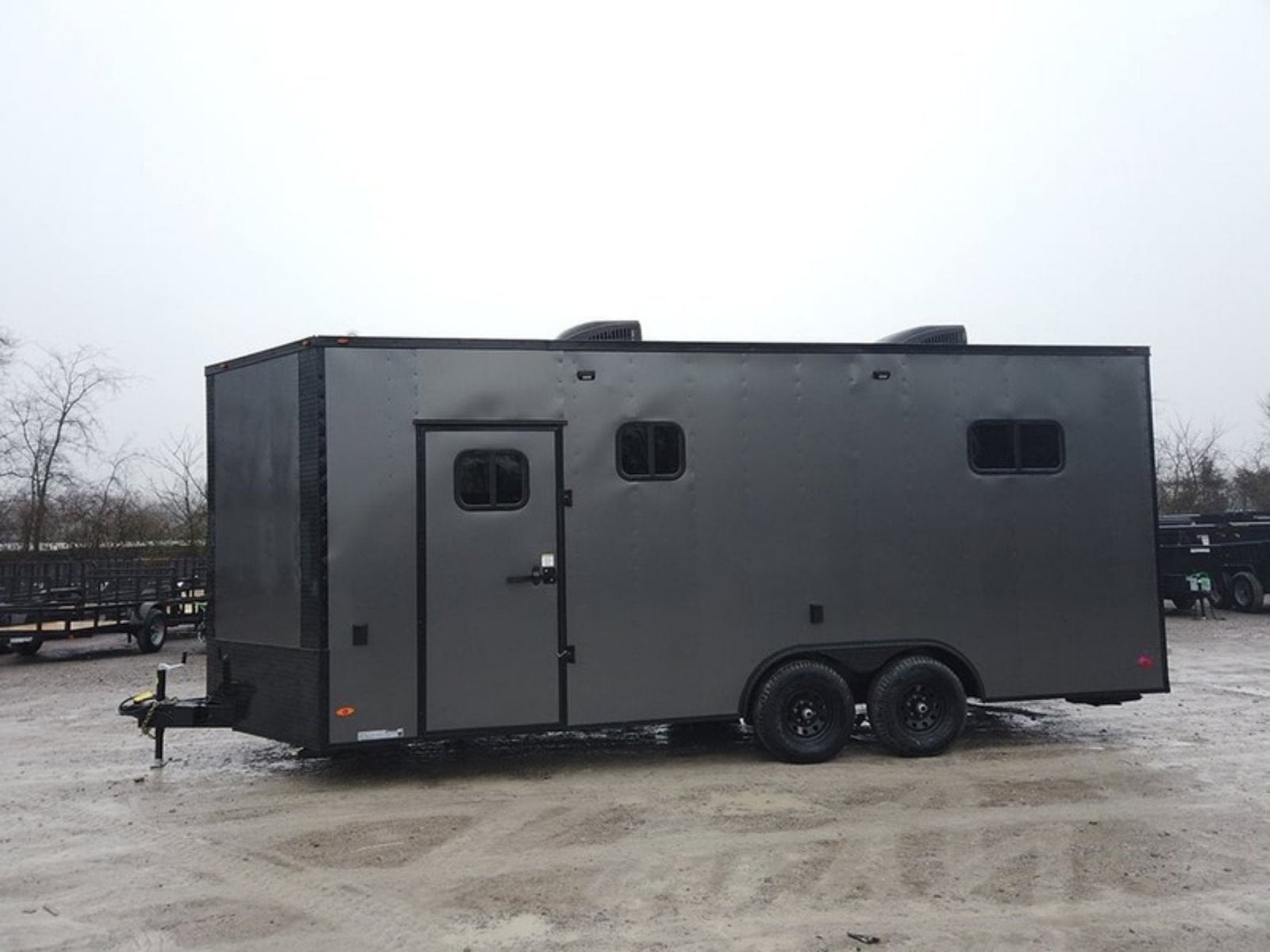 dji_0957_1.jpg 8.5′ x 20′ Charcoal Gray Custom Office Enclosed Trailer - Image 1