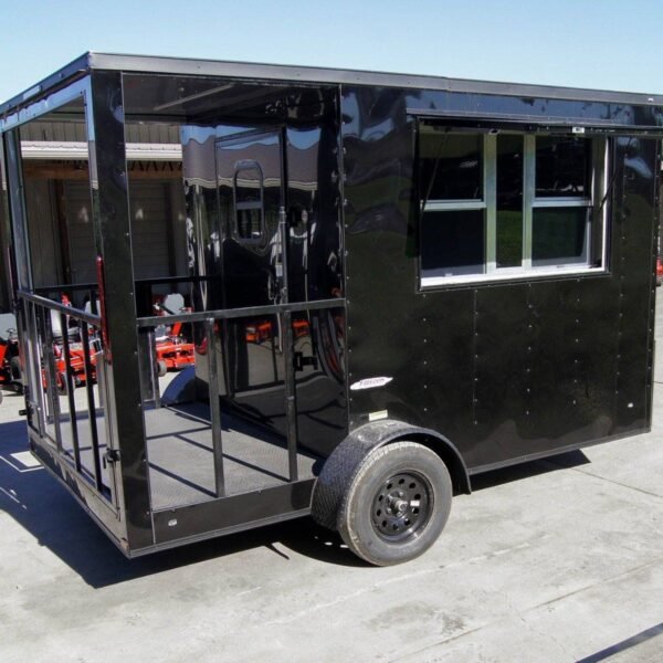 7x12 Black Concession Porch Trailer Food Serving Merchandising