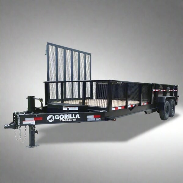 7×20 Hybrid Utility Dump Trailer 2ft Sides with Box (2) 7K Axles