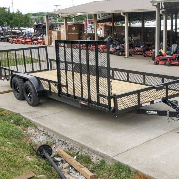6.4×20 Utility Trailer with Side Gate and 18″ Mesh (2) 3,500lb Axles